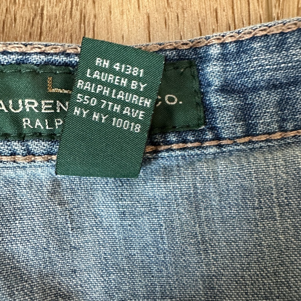 Vintage boho Ralph Lauren jeans a line fit n flare patchwork seam denim skirt - Picture 3 of 9